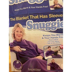 Snugglie Passon Purple Blanket Sleeves +POCKETS fleece Adult 1-Size‎ 71" x 54"